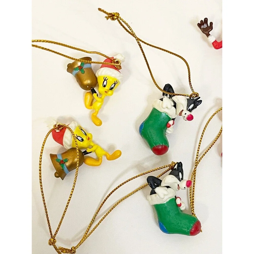 Warner Bros Looney Tunes Mini Christmas Ornament Lot 10 Tweety Sylvester Bugs